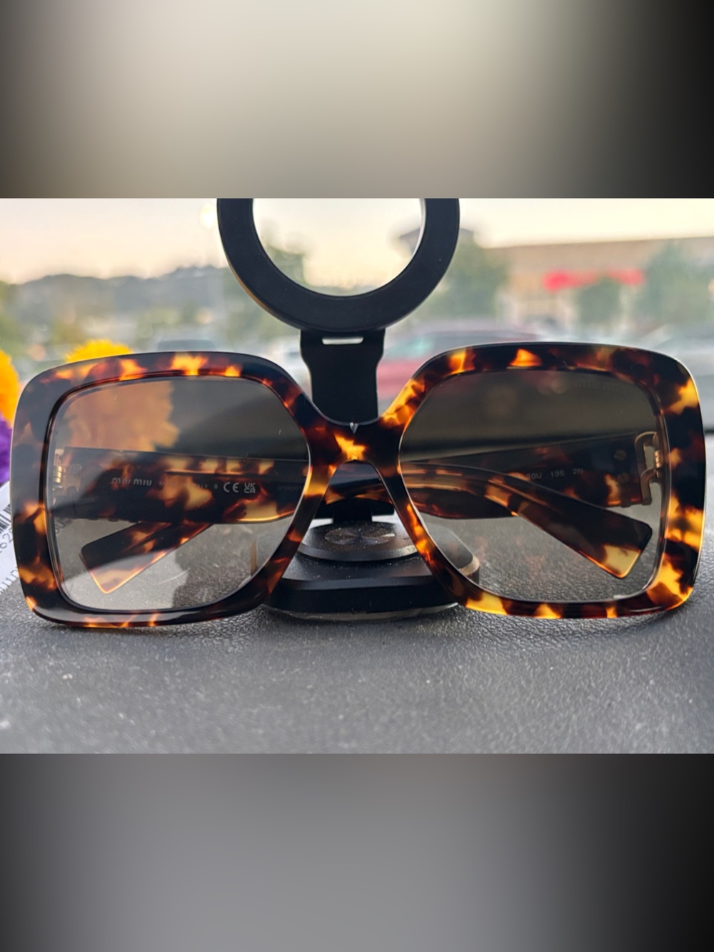 NWT Miu Miu MU 10YS SUNNYS IN HONEY HAVANA.